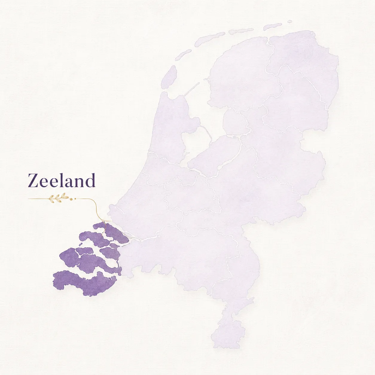 Kaart van Zeeland met het werkgebied van Loyal Clean